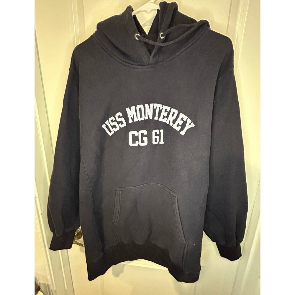 Vintage 90's USS Monterey (CG-61) Navy Battle Ship Pro Weave‎ Hoodie